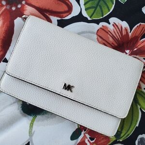 Michael Kors White Leather Crossbody Bag